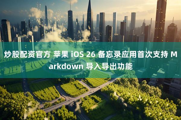炒股配资官方 苹果 iOS 26 备忘录应用首次支持 Markdown 导入导出功能
